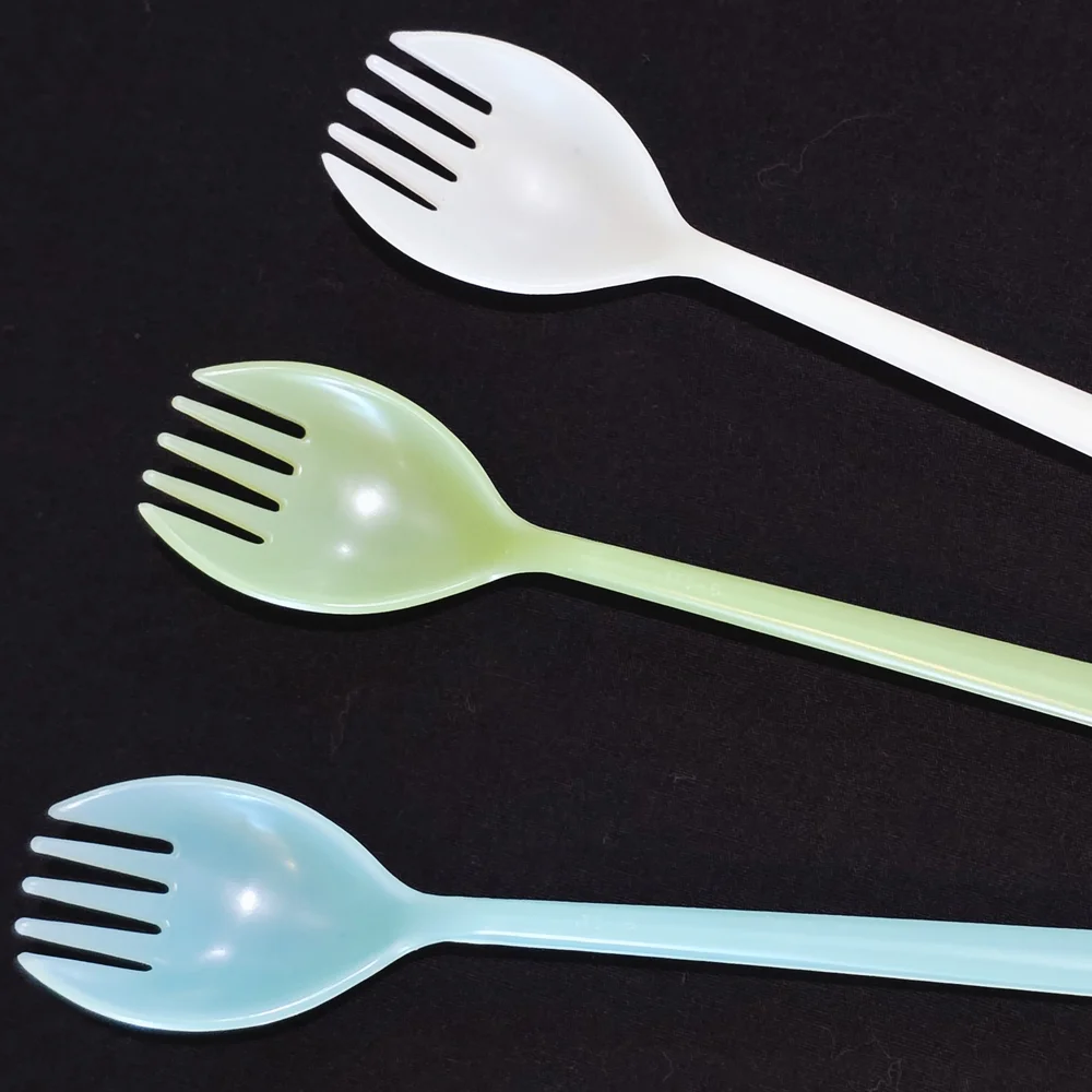 1950s Tupperware Fork-O-Spoons Millionaire Line Spork Pastel Fork Spoon Set of 6